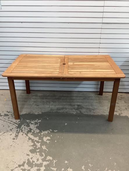 BABOOM Patio Outdoor Solid Wood Dining Table Rectangle Outdoor Dining Table 35.5-in W x 59-in