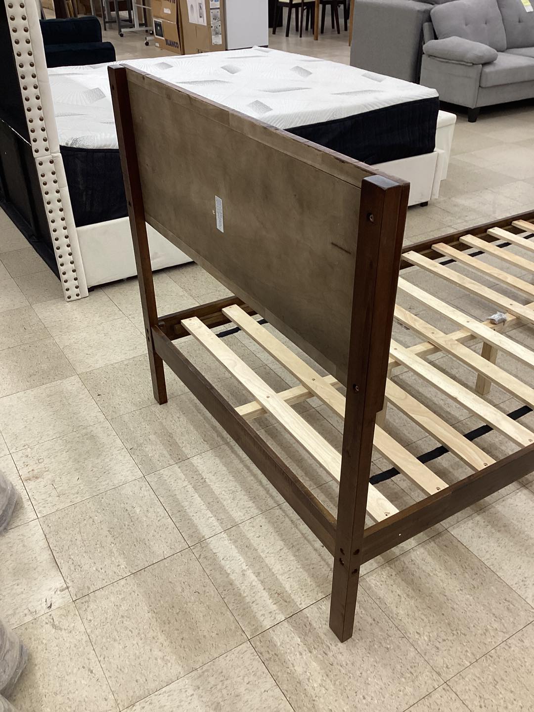 Twin Size Giantex Wood Bed Frame with Headboard, Mid Century Modern Platform Bed