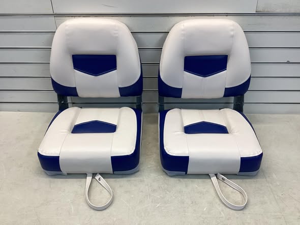 Costway Set of 2 Folding Low Back Fishing Boat Seats with Stainless Steel Screws