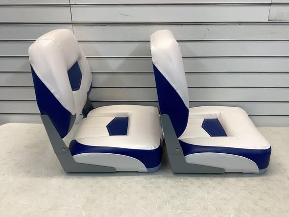 Costway Set of 2 Folding Low Back Fishing Boat Seats with Stainless Steel Screws
