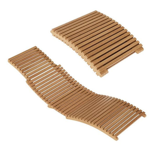 Costway Teak Wood Patio Folding Chaise Lounge Chair with Slatted Seat
