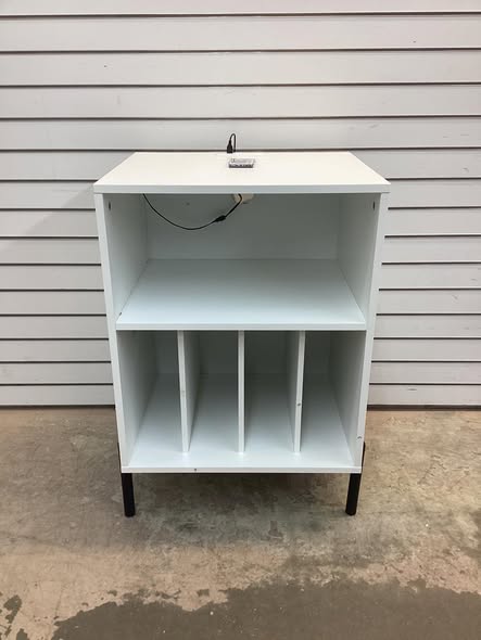 Costway Record Player Stand Turntable Stand with Vinyl Storage Holder & Shelf Table - White