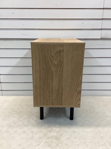 Costway 1 PCS Rattan Nightstand Boho End Table with Drawer & Open Shelf for Living Room Natural