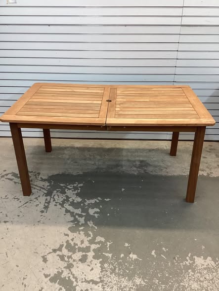 BABOOM Patio Outdoor Solid Wood Dining Table Rectangle Outdoor Dining Table 35.5-in W x 59-in