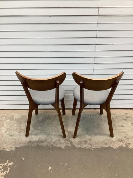 Costway Set of 2 Dining Chair Upholstered Curved Back Side Chair with Solid Wooden Legs