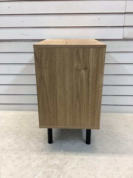 Costway 1 PCS Rattan Nightstand Boho End Table with Drawer & Open Shelf for Living Room Natural
