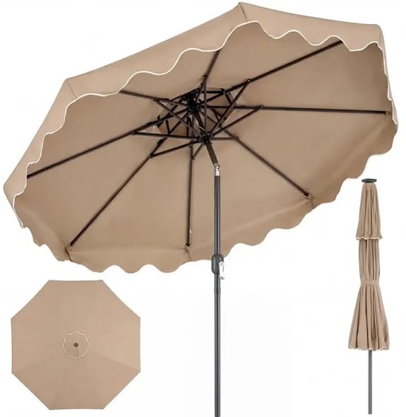 Costway 9 Feet Patio Umbrella with Push Button Tilt and Crank