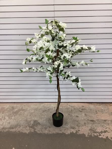 Goplus 4.5FT Bougainvillea Artificial Tree, Fake Potted Plant