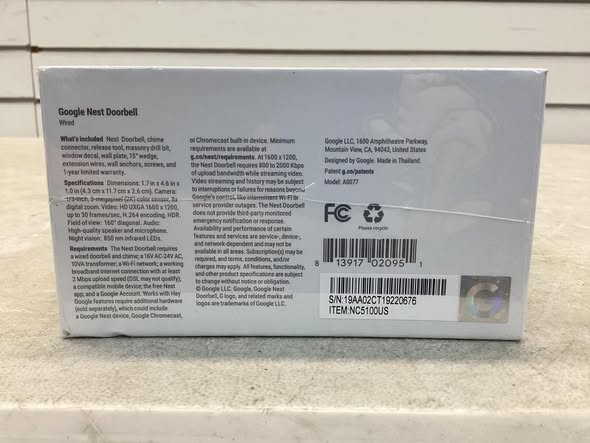 Google Nest Doorbell (Wired) - Smart Wi-Fi Video Doorbell Camera