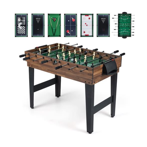 Costway 10-in-1 Combo Game Table Set 50inch Multi-Game Table with Foosball