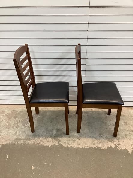 Costway - Dining Chair Set of 2 Upholstered Wooden Chairs with Padded Seat Rubber Wood Frame - Coffee