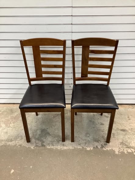Costway - Dining Chair Set of 2 Upholstered Wooden Chairs with Padded Seat Rubber Wood Frame - Coffee