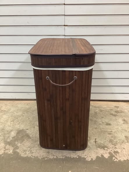 SONGMICS Laundry Hamper with Lid, Bamboo Laundry Basket, Removable Machine Washable Laundry Basket, with Handles, Chestnut Brown