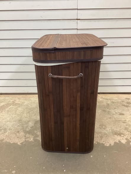 SONGMICS Laundry Hamper with Lid, Bamboo Laundry Basket, Removable Machine Washable Laundry Basket, with Handles, Chestnut Brown