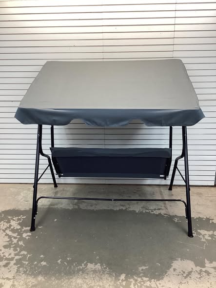 3 Seat Outdoor Patio Canopy Swing with Cushioned Steel Frame