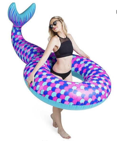 BigMouth Inc Giant Blow Up PooI FIoat, Cute Mystical Floatie for Girls, Vinyl Summer Ring Tube for Swimming Party - Mermaid Tail