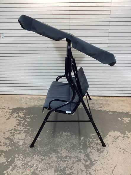 3 Seat Outdoor Patio Canopy Swing with Cushioned Steel Frame