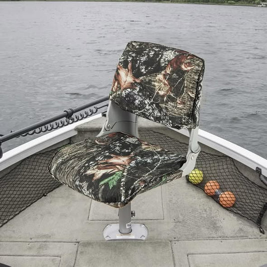 Gymax 1PCS Low Back Padded Boat Seat Folding Fishing Boat Seat w/ 4 Bolts Thick Sponge Padding Waterproof Fold-down Captain Boat Chair