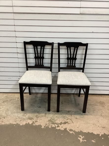 Wooden Dining Chairs Set of 2 Upholstered Kitchen Chairs with Solid Rubber Wood Frame