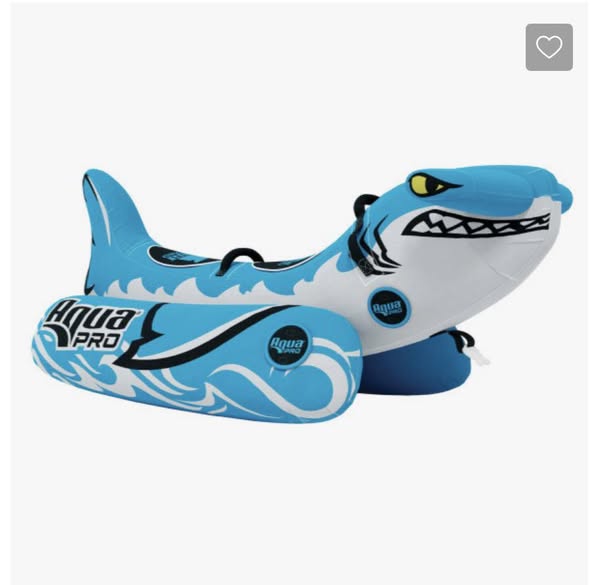 Aqua Leisure APT21226 - Aqua Pro 82" 1 or 2-Rider Sit-On Style The Shark Towable