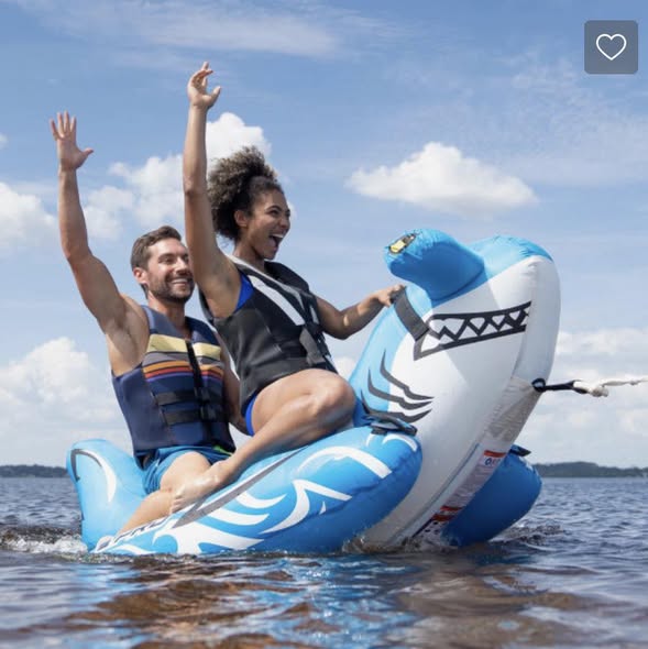 Aqua Leisure APT21226 - Aqua Pro 82" 1 or 2-Rider Sit-On Style The Shark Towable