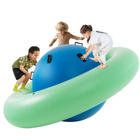 Costway 7.5 Foot Giant Inflatable Dome Rocker Bouncer with 6 Built-in Handles for Kids