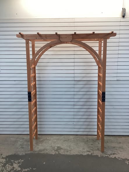 Costway Premium Outdoor Wooden Arbor Arch Pergola Trellis Wood Garden Yard Lattice