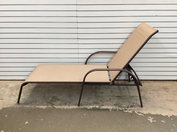 Costway Outdoor Patio Lounge Chairs Chaise Fabric with Adjustable Reclining Armrest - Set of 2