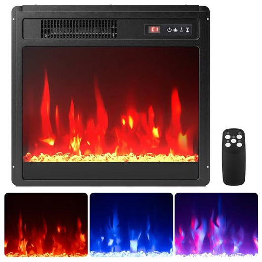 Costway 18" Electric Fireplace Insert w/Remote Control Adjustable Flame Color Brightness