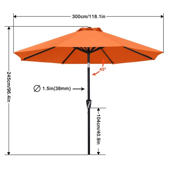 Arlmont and Co. 10Ft Cutts Tilt Market Umbrella