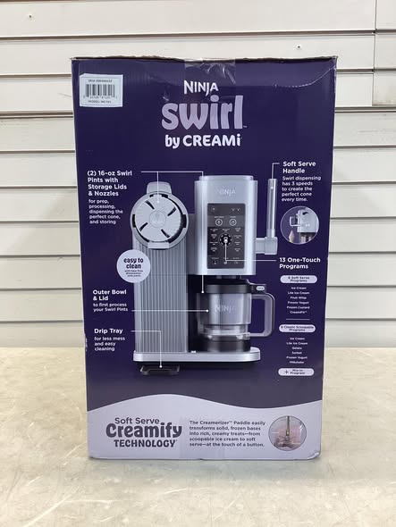 Ninja CREAMi Scoop & Swirl Ice Cream & Soft Serve Maker, 13 One-Touch Programs
