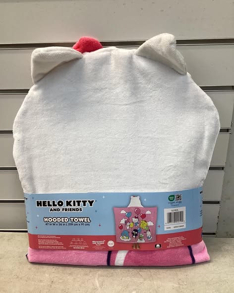 Kids Hello Kitty 100% Cotton Hooded Towel With Hand Pockets- Hello Kitty