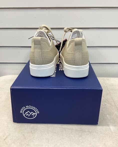 White Mountain Women's Lace-Up Sneaker. Color TAUPE, Size 6.