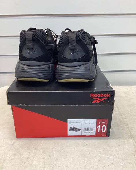 Reebok Men's Chaos Running Sneaker, Black/Tan. Size 10