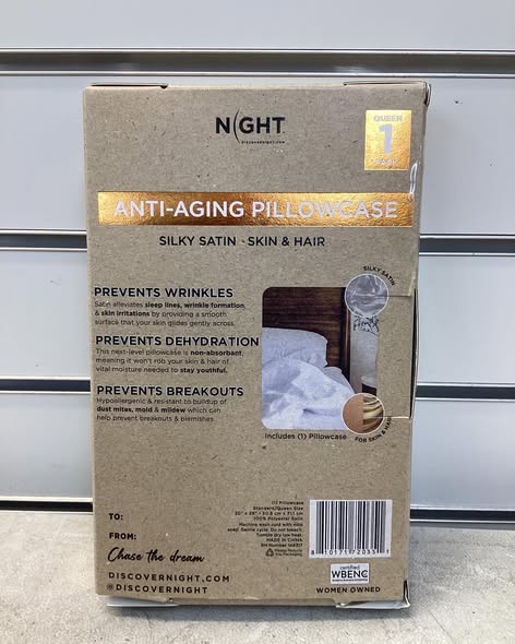 NIGHT 2-Pack Satin Skincare & Haircare Pillowcase, Queen Size