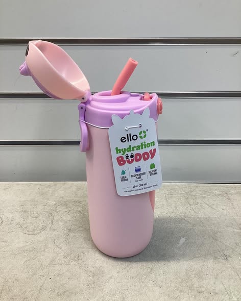 Ello Ellies 12oz Kids Stainless Steel Vacuum Insulated Water Bottle with Straw & Leak-Proof Lid