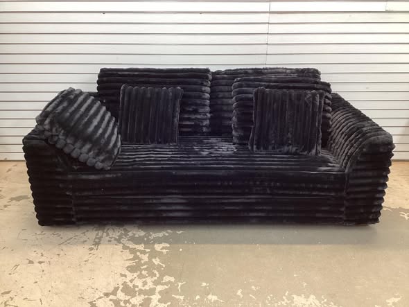 Black Faux Fur Soft Sofa