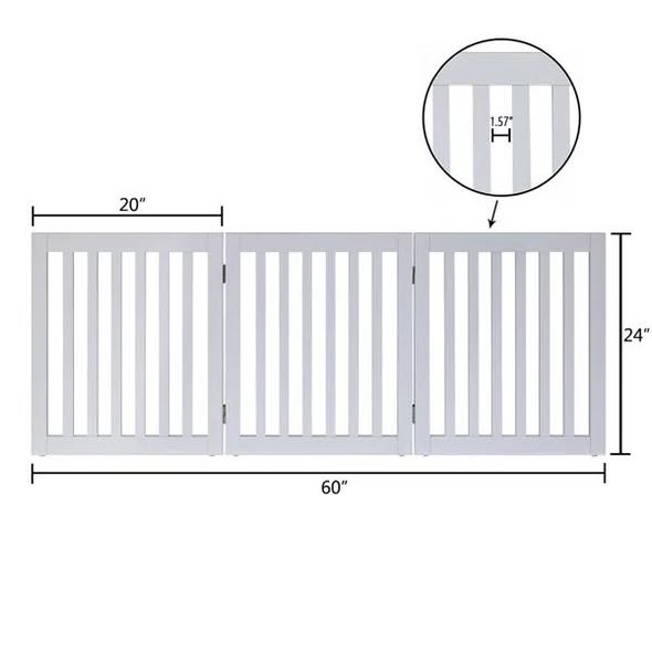 Renn Wood Free Standing Pet Gate with a Pair of Support Feet
