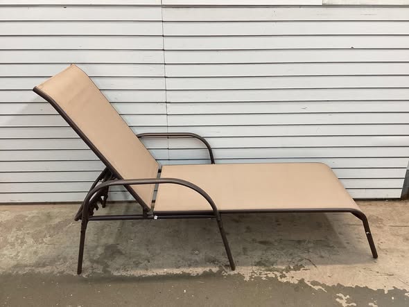 Costway Outdoor Patio Lounge Chairs Chaise Fabric with Adjustable Reclining Armrest - Set of 2