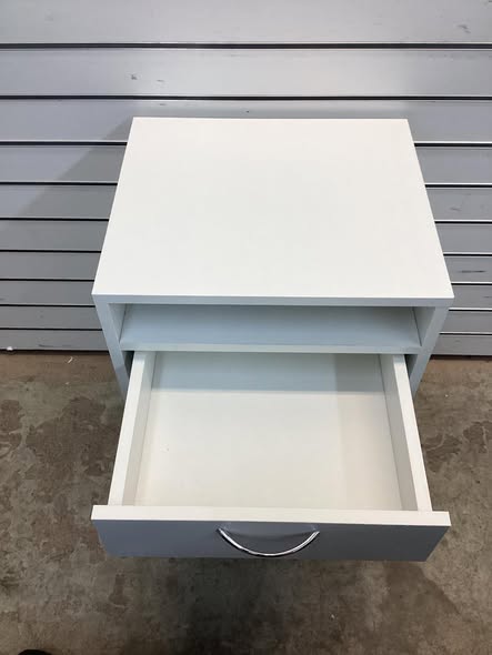 HOMCOM Mobile Storage Cabinet Organizer with Drawer and Cabinet, Printer Stand with Castors, White