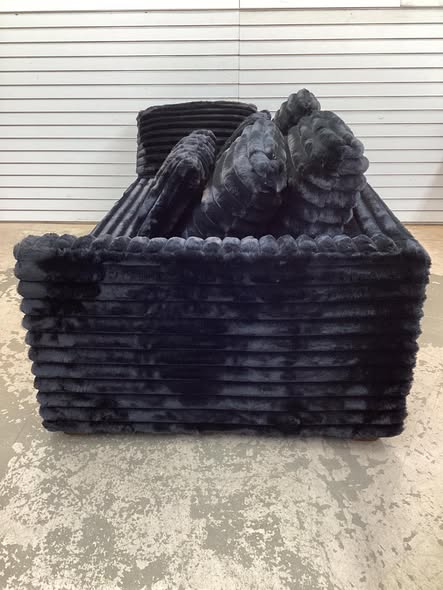 Black Faux Fur Soft Sofa