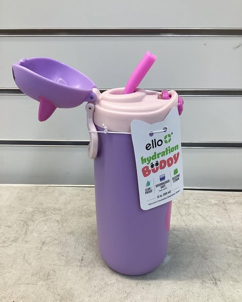 Ello Ellies 12oz Kids Stainless Steel Vacuum Insulated Water Bottle with Straw & Leak-Proof Lid