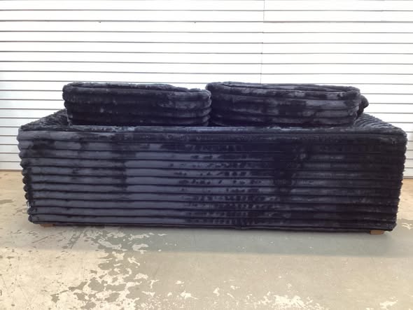Black Faux Fur Soft Sofa