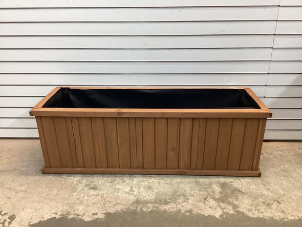 Barros Solid Cedar Rectangular Planter Box with Drainage Holes