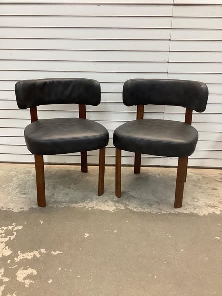 PU Leather Upholstered Solid Wood Dining Chair Side Chair (Set of 2)