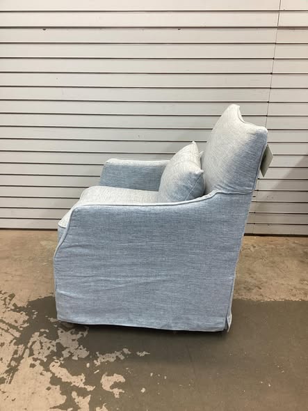 Bedford London Upholstered Skirted Swivel Armchair with Lumbar Pillow