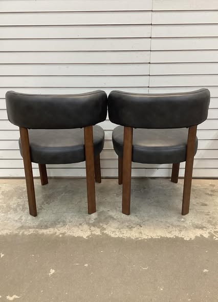 PU Leather Upholstered Solid Wood Dining Chair Side Chair (Set of 2)