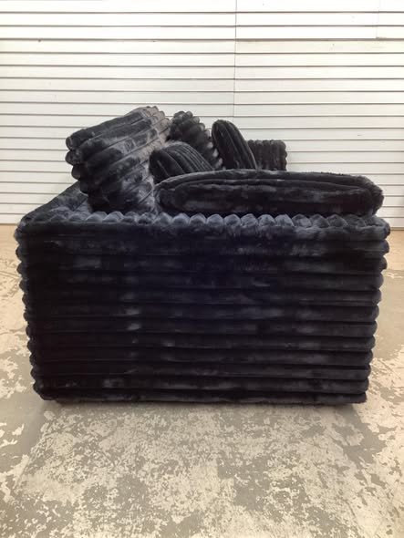 Black Faux Fur Soft Sofa