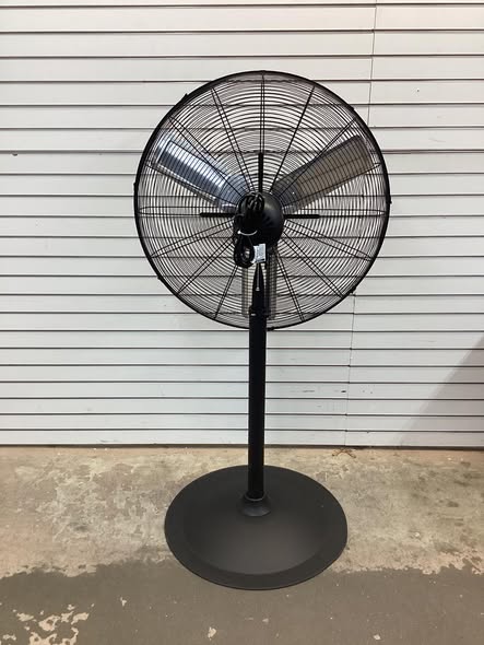 30 in. High-Velocity 3-Speed Industrial Pedestal Fan with Aluminum Blades and Adjustable Height