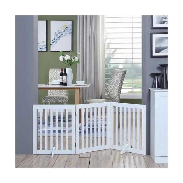 Renn Wood Free Standing Pet Gate with a Pair of Support Feet